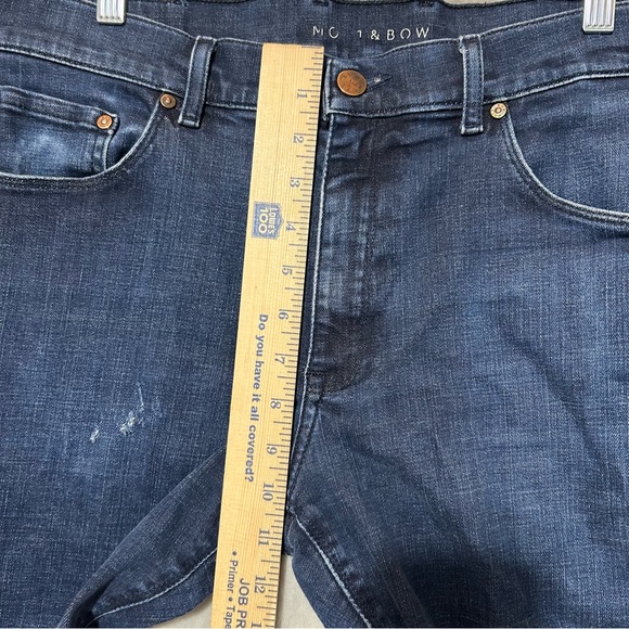 Mott & Bow Jeans Mens 36x32 Blue Straight Denim Dark Wash Stretch (36x29) Pants - Picture 7 of 10